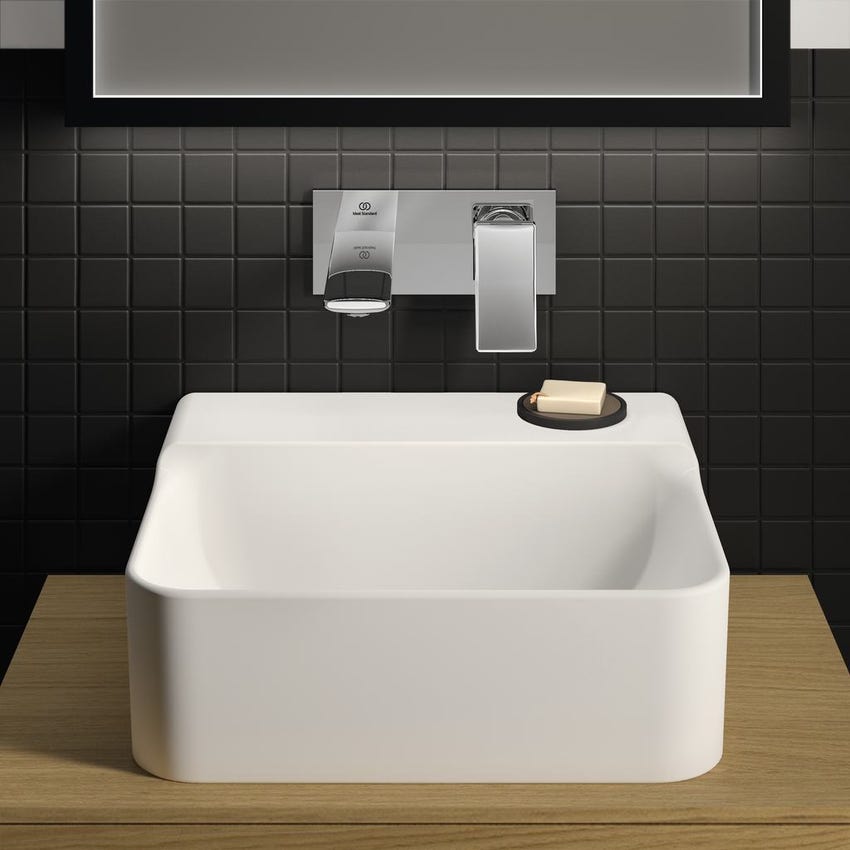 Immagine di Ideal Standard CONCA lavamani rettificato sospeso o da appoggio L.40 cm, senza troppopieno, colore bianco finitura lucido T387901