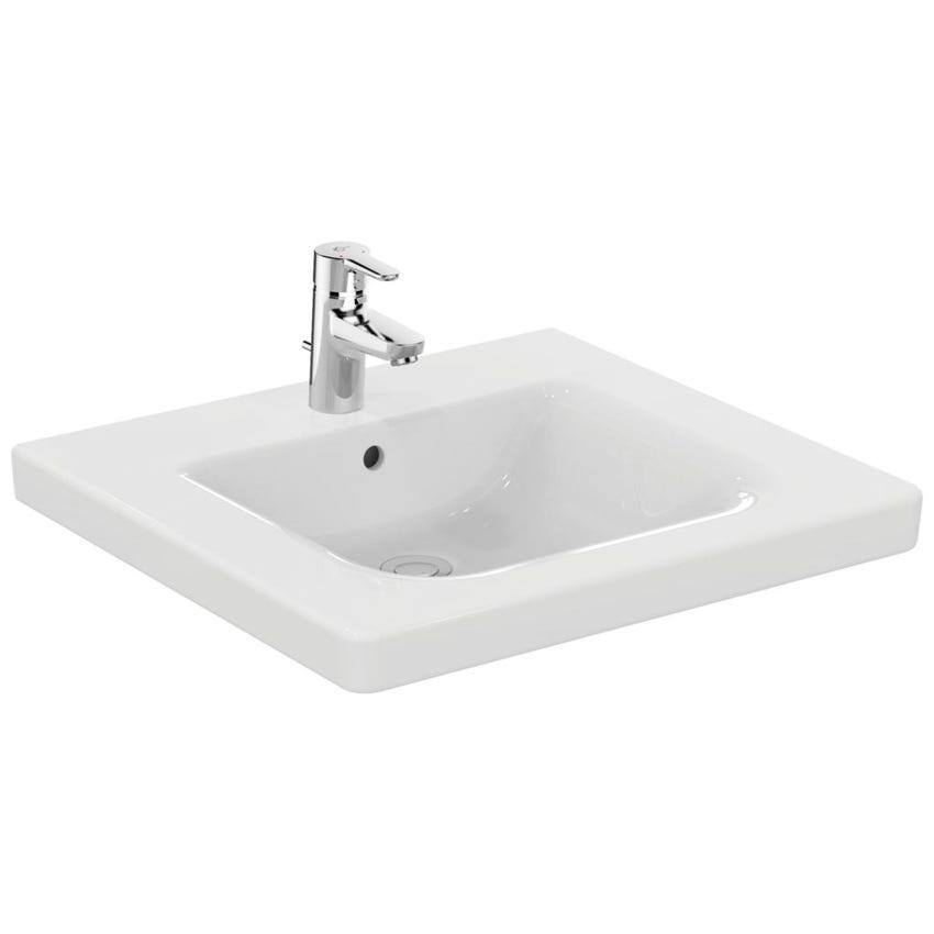 Immagine di Ideal Standard CONNECT FREEDOM lavabo L.60 cm, monoforo, con troppopieno, colore bianco finitura lucido E548201