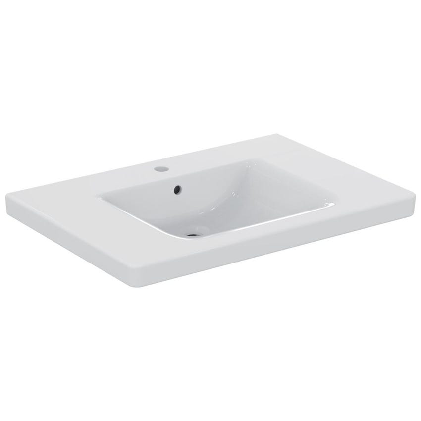 Immagine di Ideal Standard CONNECT FREEDOM lavabo 80 cm, monoforo, con troppopieno, colore bianco finitura lucido E548401