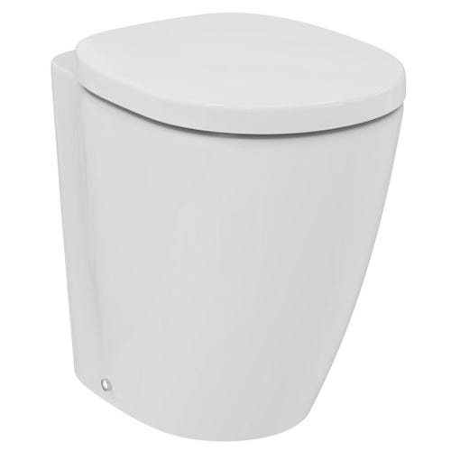Immagine di Ideal Standard CONNECT FREEDOM vaso a pavimento per installazione filo parete, con sedile a chiusura rallentata, colore bianco finitura lucido E828501