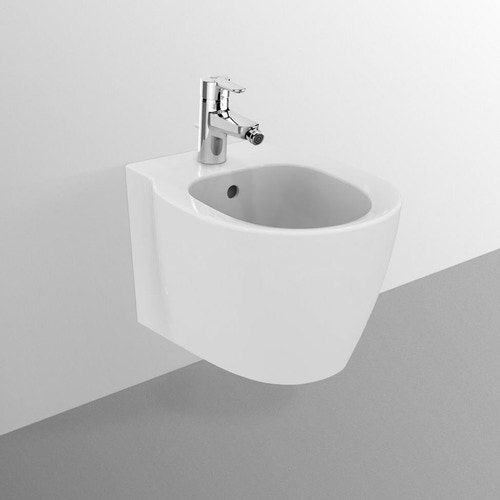 Immagine di Ideal Standard CONNECT SPACE bidet sospeso a profondità ridotta con fissaggi nascosti, colore bianco finitura lucido E119201