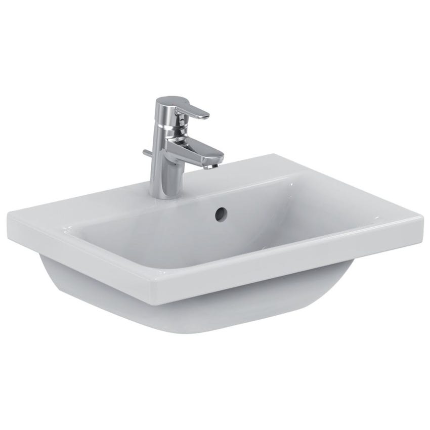 Immagine di Ideal Standard CONNECT SPACE lavabo top L.50 cm, monoforo, con troppopieno, profondità ridotta, colore bianco E132301