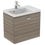 Immagine di Ideal Standard CONNECT SPACE lavabo top asimmetrico L.60 cm, con ripiano a destra, monoforo, con troppopieno, colore bianco E132601