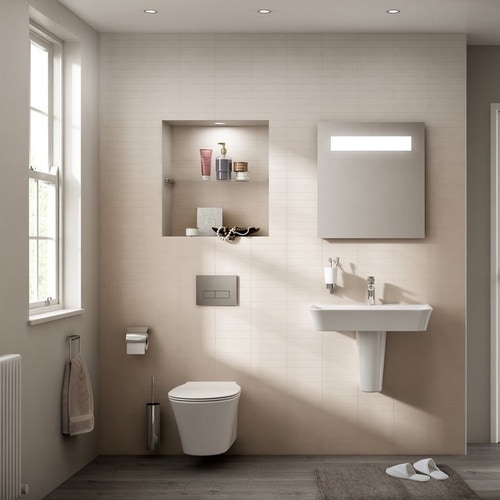 Ideal Standard E008201 CONNECT AIR vaso sospeso AquaBlade®, con sedile slim  a sgancio rapido, colore bianco