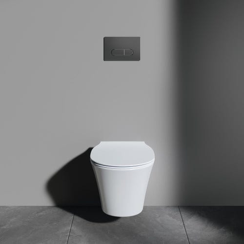 Immagine di Ideal Standard CONNECT AIR set completo sanitari sospesi, vaso con sedile a chiusura ammortizzata e bidet monoforo, colore bianco finitura lucido, moduli installazione COMBIFIX per parete in muratura 110.790.00.1-CONNECT AIR
