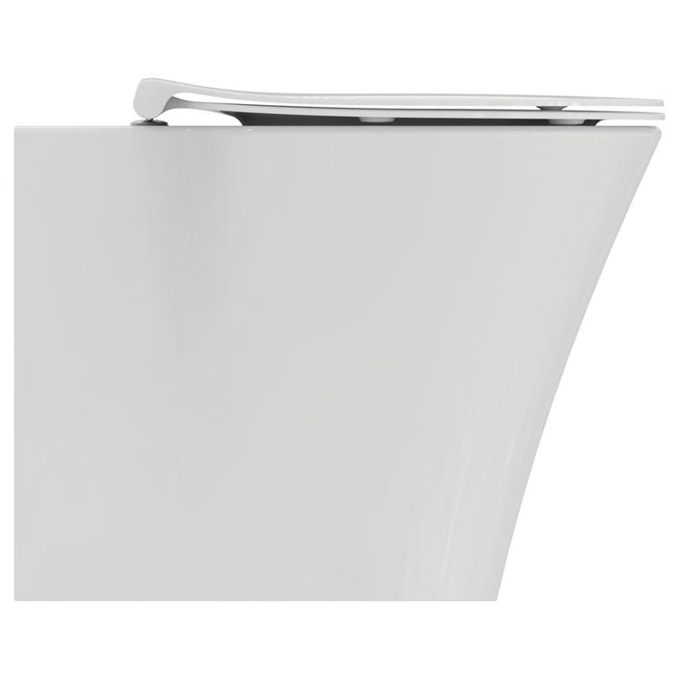 Ideal Standard E004301 CONNECT AIR vaso a pavimento AquaBlade®, con sedile  slim a sgancio rapido, senza chiusura ammortizzata, colore bianco