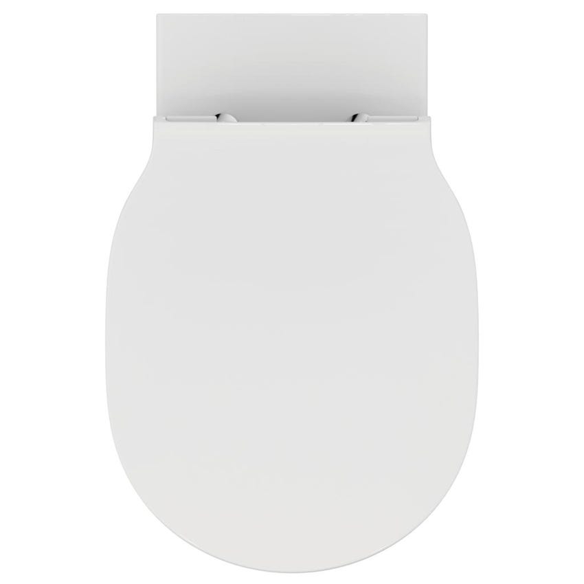 Immagine di Ideal Standard CONNECT AIR set sanitari a pavimento, vaso AquaBlade® con sedile a sgancio rapido, senza discesa rallentata, bidet monoforo con troppopieno, colore bianco finitura lucido E004301-E233401