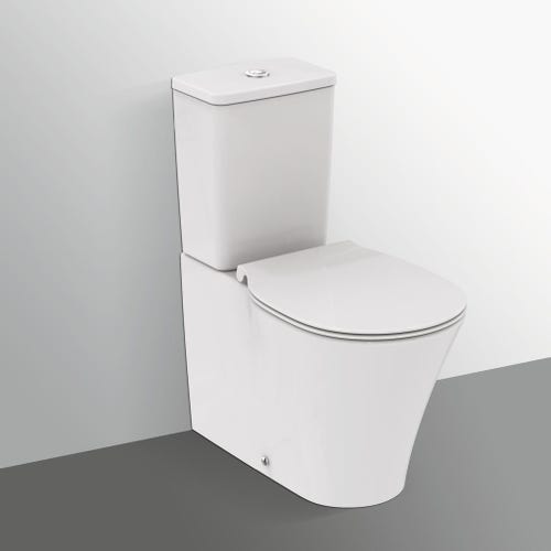 Immagine di Ideal Standard CONNECT AIR vaso a pavimento AquaBlade® filo parete, senza cassetta, con sedile slim senza chiusura rallentata, colore bianco E014101