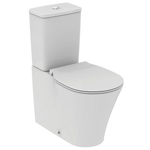 Immagine di Ideal Standard CONNECT AIR vaso a pavimento AquaBlade® filo parete, senza cassetta, con sedile slim senza chiusura rallentata, colore bianco E014101
