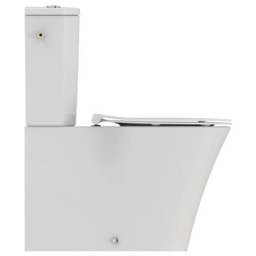 Immagine di Ideal Standard CONNECT AIR vaso a pavimento AquaBlade® filo parete, senza cassetta, con sedile slim senza chiusura rallentata, colore bianco E014101