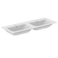 Immagine di Ideal Standard CONNECT AIR lavabo top 120 cm, con doppio bacino, monoforo per doppia rubinetteria, con troppopieno, colore bianco E027301