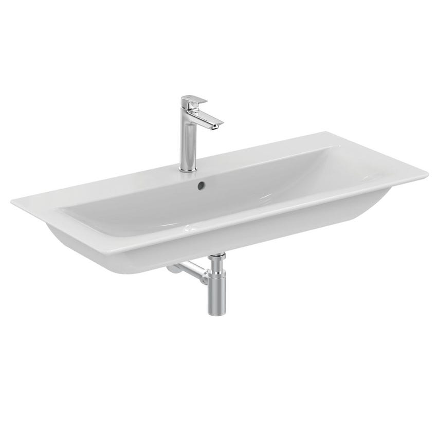 Immagine di Ideal Standard CONNECT AIR lavabo top 100 cm, monoforo, con troppopieno, colore bianco E027401