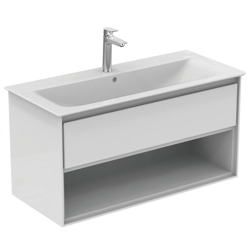 Immagine di Ideal Standard CONNECT AIR lavabo top 100 cm, monoforo, con troppopieno, colore bianco E027401