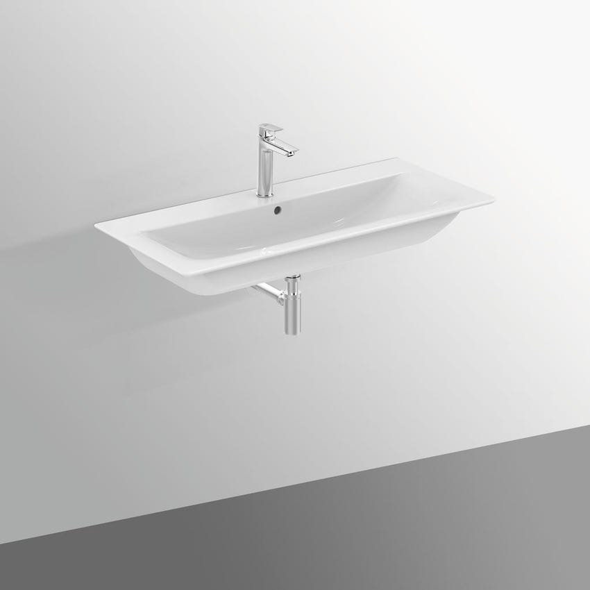 Immagine di Ideal Standard CONNECT AIR lavabo top 100 cm, monoforo, con troppopieno, colore bianco E027401