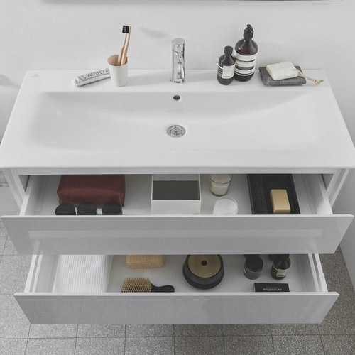 Immagine di Ideal Standard CONNECT AIR lavabo top 100 cm, monoforo, con troppopieno, colore bianco E027401