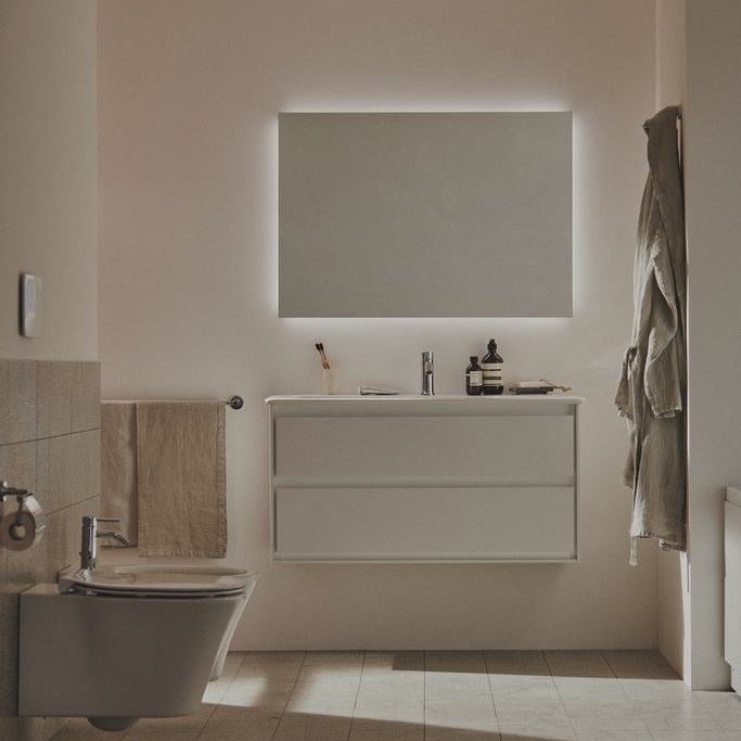 Immagine di Ideal Standard CONNECT AIR lavabo top 100 cm, monoforo, con troppopieno, colore bianco E027401