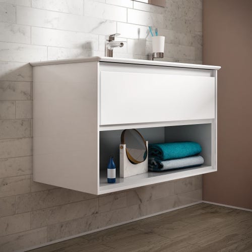 Immagine di Ideal Standard CONNECT AIR lavabo top 80 cm, monoforo, con troppopieno, colore bianco E027901