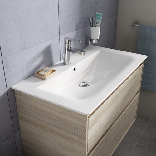 Immagine di Ideal Standard CONNECT AIR lavabo top 80 cm, monoforo, con troppopieno, colore bianco E027901