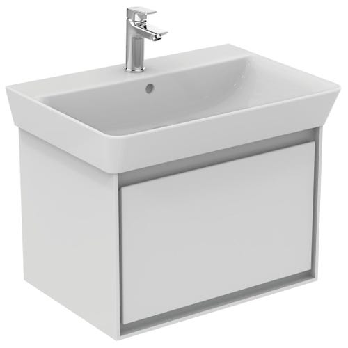 Immagine di Ideal Standard CONNECT AIR lavabo Cube L.65 cm, con foro centrale aperto per la rubinetteria e troppopieno, colore bianco E074101