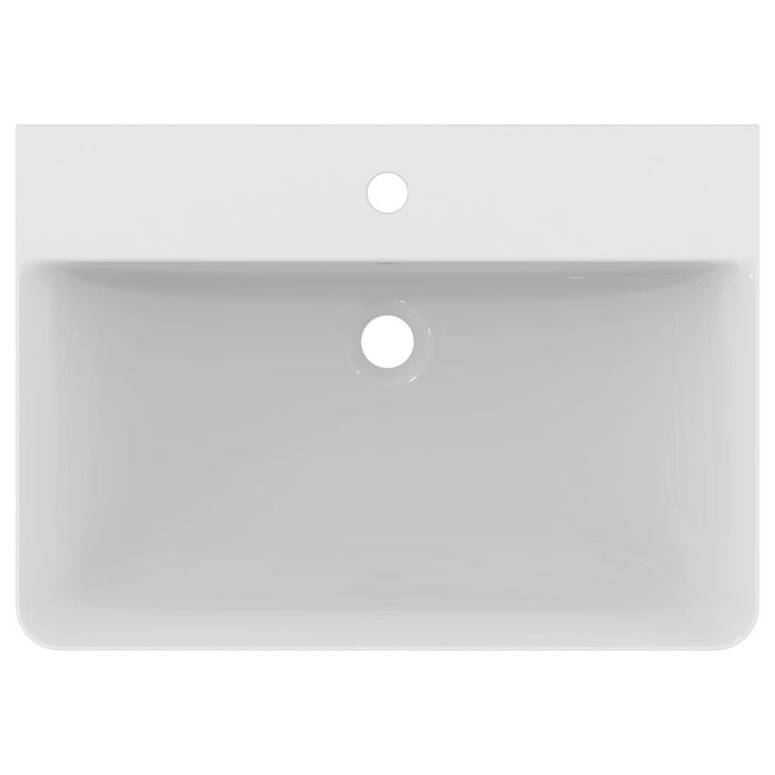 Immagine di Ideal Standard CONNECT AIR lavabo Cube L.65 cm, con foro centrale aperto per la rubinetteria e troppopieno, colore bianco E074101