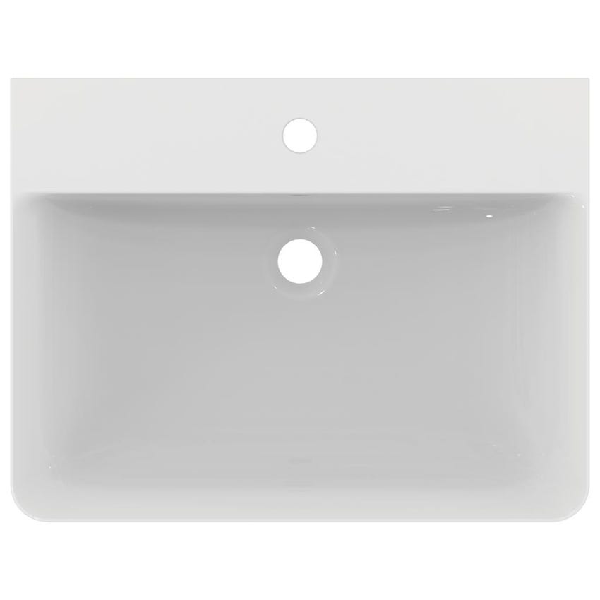 Immagine di Ideal Standard CONNECT AIR lavabo Cube L.60 cm, con foro centrale aperto per la rubinetteria e troppopieno, colore bianco E074201