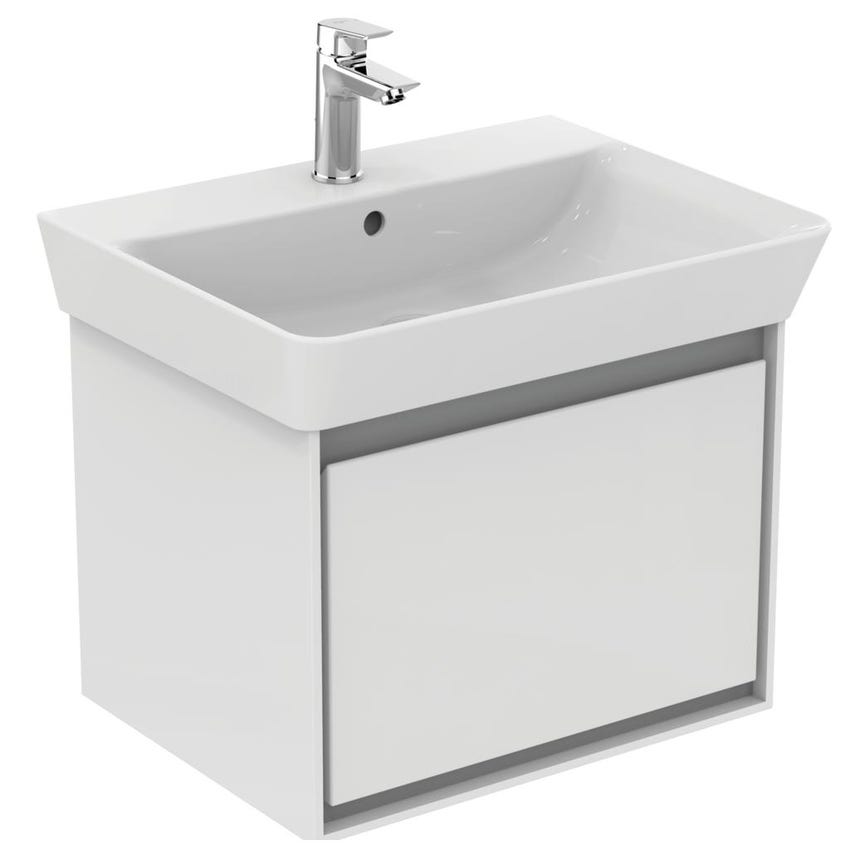 Immagine di Ideal Standard CONNECT AIR lavabo Cube L.60 cm, con foro centrale aperto per la rubinetteria e troppopieno, colore bianco E074201