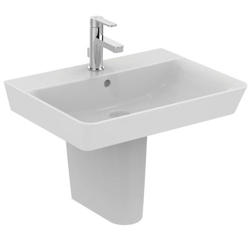 Immagine di Ideal Standard CONNECT AIR lavabo Cube L.60 cm, con foro centrale aperto per la rubinetteria e troppopieno, colore bianco E074201