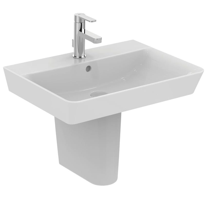 Immagine di Ideal Standard CONNECT AIR lavabo Cube L.60 cm, con foro centrale aperto per la rubinetteria e troppopieno, colore bianco E074201