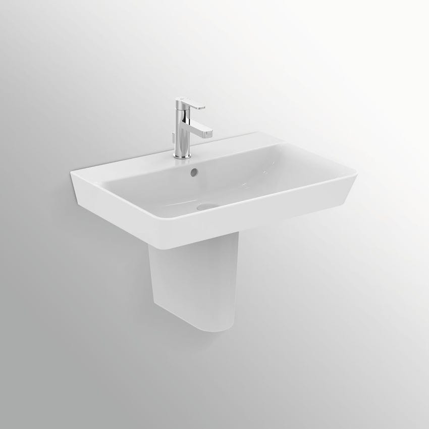 Immagine di Ideal Standard CONNECT AIR lavabo Cube L.60 cm, con foro centrale aperto per la rubinetteria e troppopieno, colore bianco E074201