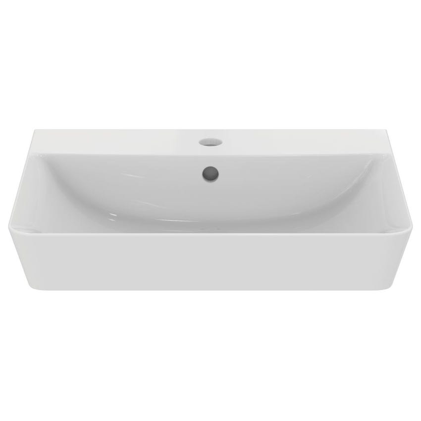 Immagine di Ideal Standard CONNECT AIR lavabo Cube L.55 cm, con foro centrale aperto per la rubinetteria e troppopieno, colore bianco E074401