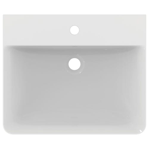 Immagine di Ideal Standard CONNECT AIR lavabo Cube L.55 cm, con foro centrale aperto per la rubinetteria e troppopieno, colore bianco E074401
