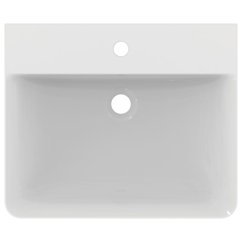 Immagine di Ideal Standard CONNECT AIR lavabo Cube L.55 cm, con foro centrale aperto per la rubinetteria e troppopieno, colore bianco E074401