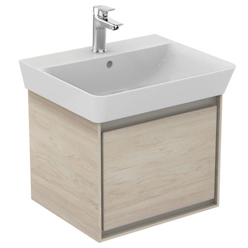 Immagine di Ideal Standard CONNECT AIR lavabo Cube L.55 cm, con foro centrale aperto per la rubinetteria e troppopieno, colore bianco E074401