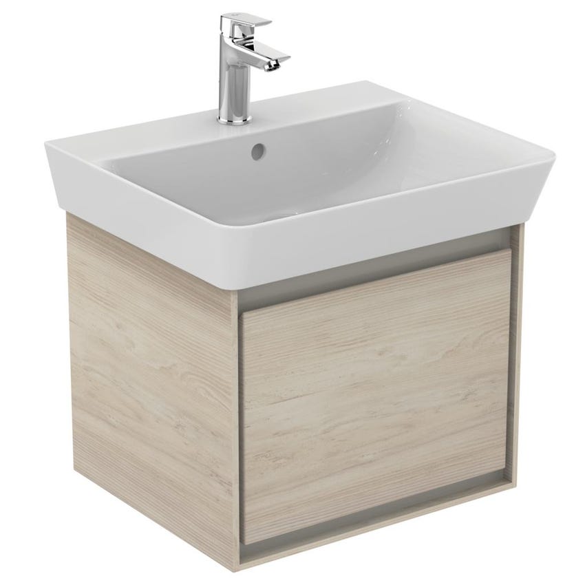 Immagine di Ideal Standard CONNECT AIR lavabo Cube L.55 cm, con foro centrale aperto per la rubinetteria e troppopieno, colore bianco E074401