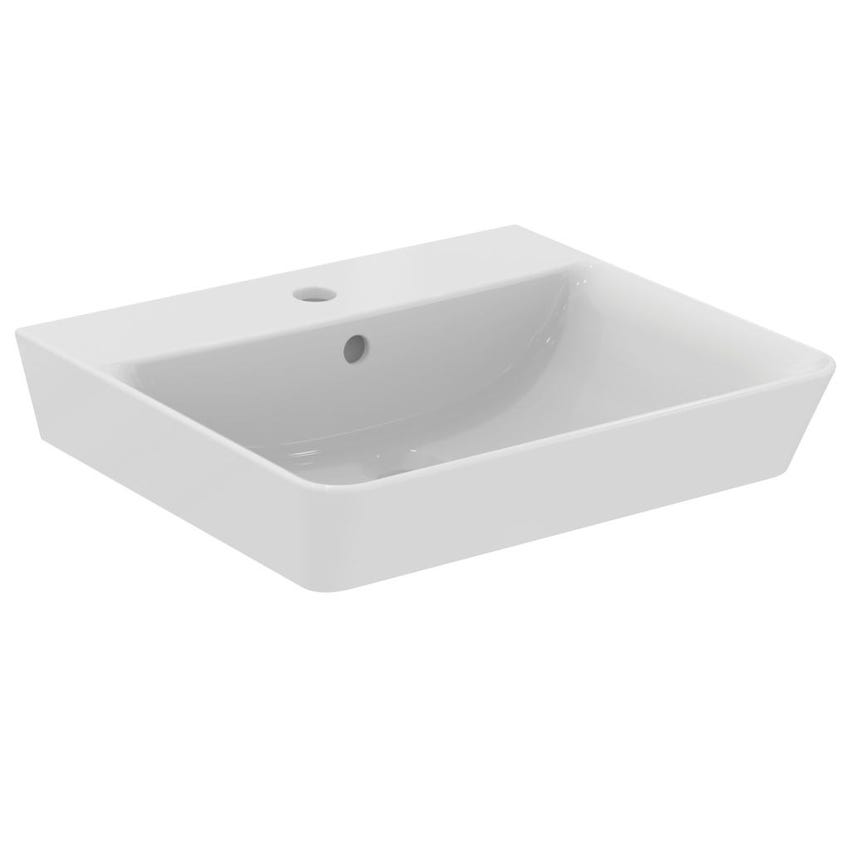 Immagine di Ideal Standard CONNECT AIR lavabo Cube L.50 cm, con foro centrale aperto per la rubinetteria e troppopieno, colore bianco E074601
