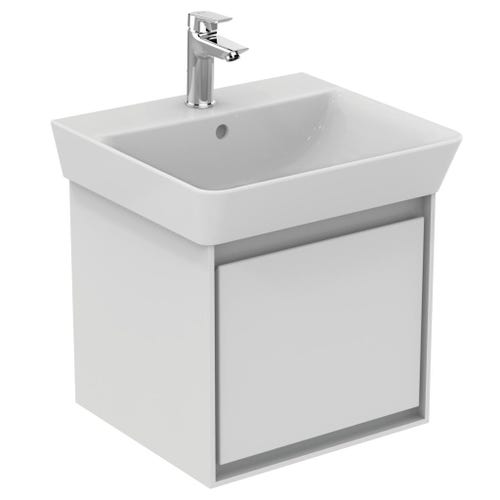 Immagine di Ideal Standard CONNECT AIR lavabo Cube L.50 cm, con foro centrale aperto per la rubinetteria e troppopieno, colore bianco E074601