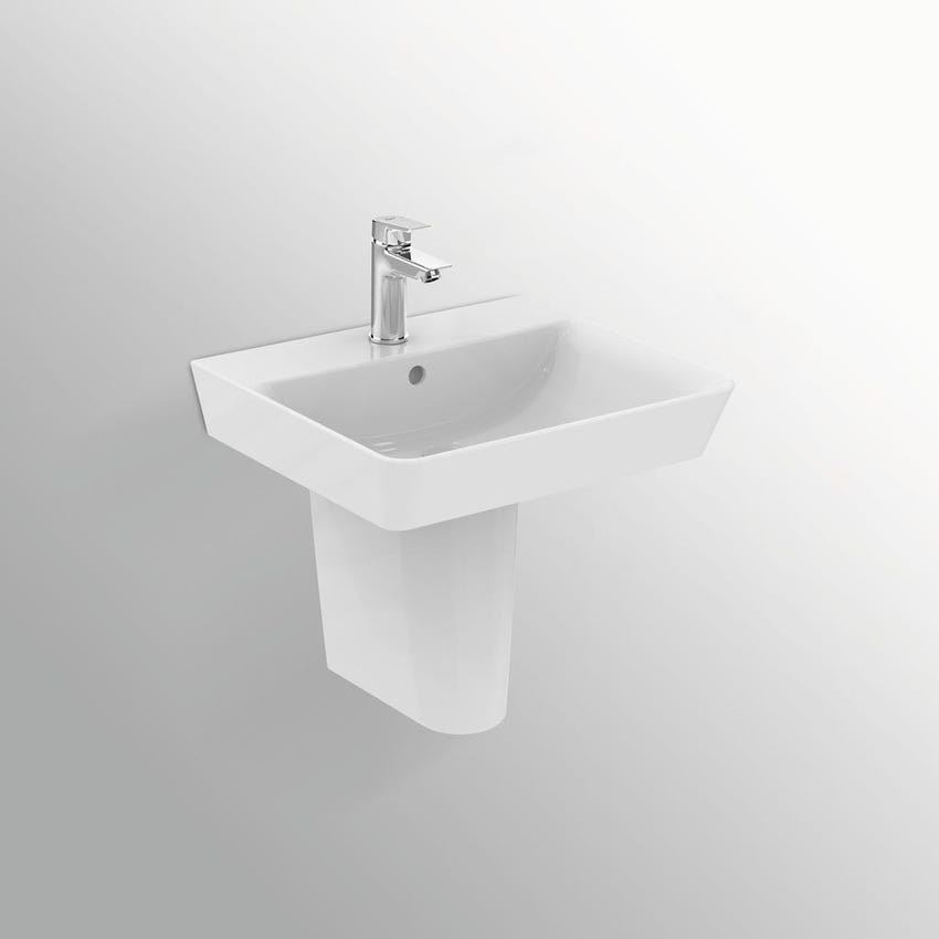 Immagine di Ideal Standard CONNECT AIR lavabo Cube L.50 cm, con foro centrale aperto per la rubinetteria e troppopieno, colore bianco E074601