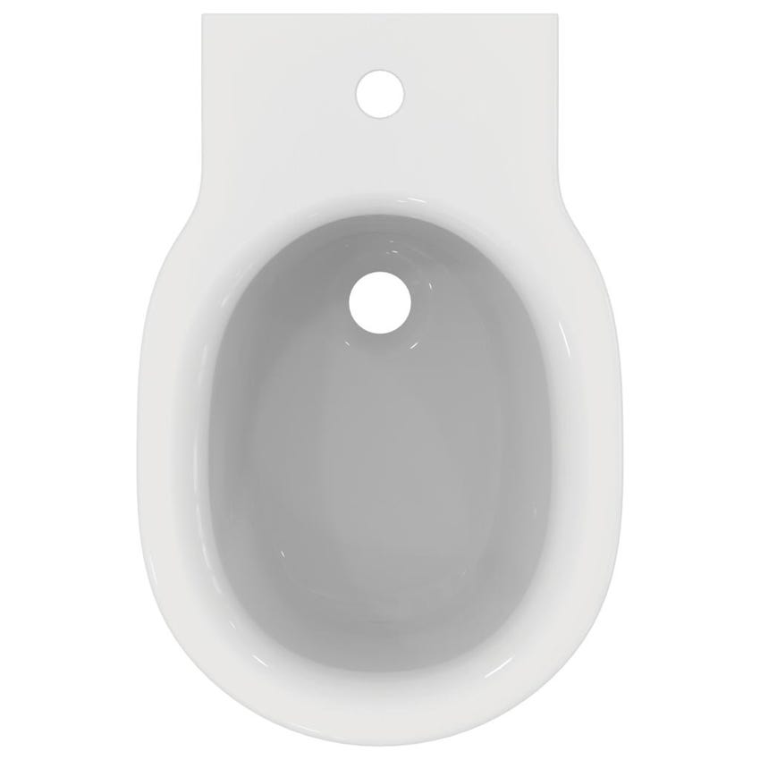Immagine di Ideal Standard CONNECT AIR bidet a pavimento, a filo parete, monoforo, con troppopieno, con fissaggi completamente nascosti, colore bianco E233401
