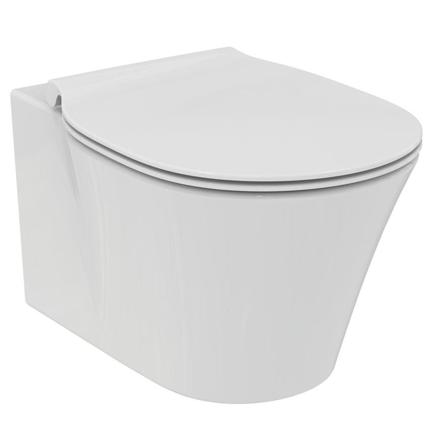 Immagine di Ideal Standard CONNECT AIR vaso sospeso AquaBlade®, completo di sedile slim a sgancio rapido, colore bianco E234301