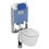 Immagine di Ideal Standard CONNECT vaso sospeso AquaBlade® con fissaggi nascosti, con sedile slim a sgancio rapido, colore bianco E048301