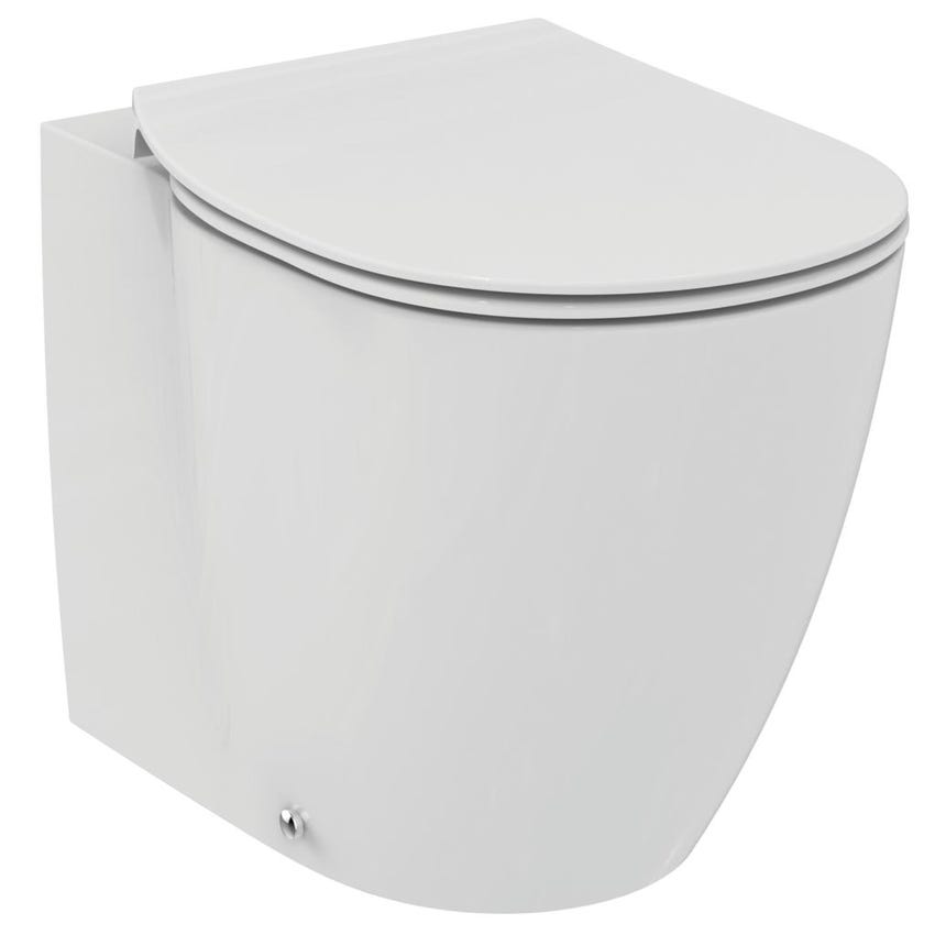 Immagine di Ideal Standard CONNECT vaso a pavimento filo parete AquaBlade®, con sedile slim a sgancio rapido, colore bianco E052501