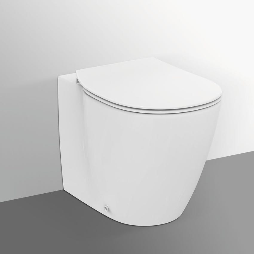 Immagine di Ideal Standard CONNECT vaso a pavimento filo parete AquaBlade®, con sedile slim a sgancio rapido, colore bianco E052501