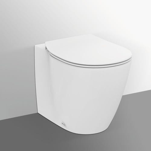 Immagine di Ideal Standard CONNECT vaso a pavimento filo parete AquaBlade®, con sedile slim a chiusura rallentata, colore bianco E052601