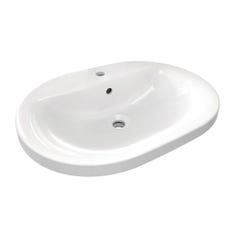 Immagine di Ideal Standard CONNECT lavabo ovale da incasso soprapiano L.62 cm, monoforo, con troppopieno, colore bianco E504001