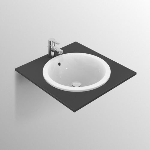 Immagine di Ideal Standard CONNECT lavabo rotondo da incasso soprapiano Ø 48 cm, con troppopieno, colore bianco E505301