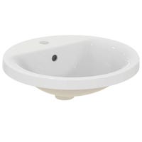 Immagine di Ideal Standard CONNECT lavabo rotondo da incasso soprapiano Ø 48 cm, monoforo, con troppopieno, colore bianco E504201