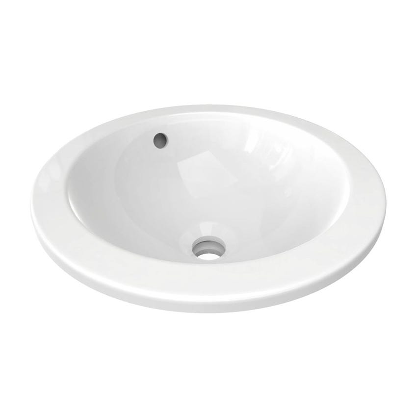 Immagine di Ideal Standard CONNECT lavabo rotondo da incasso soprapiano Ø 38 cm, con troppopieno, colore bianco E505101