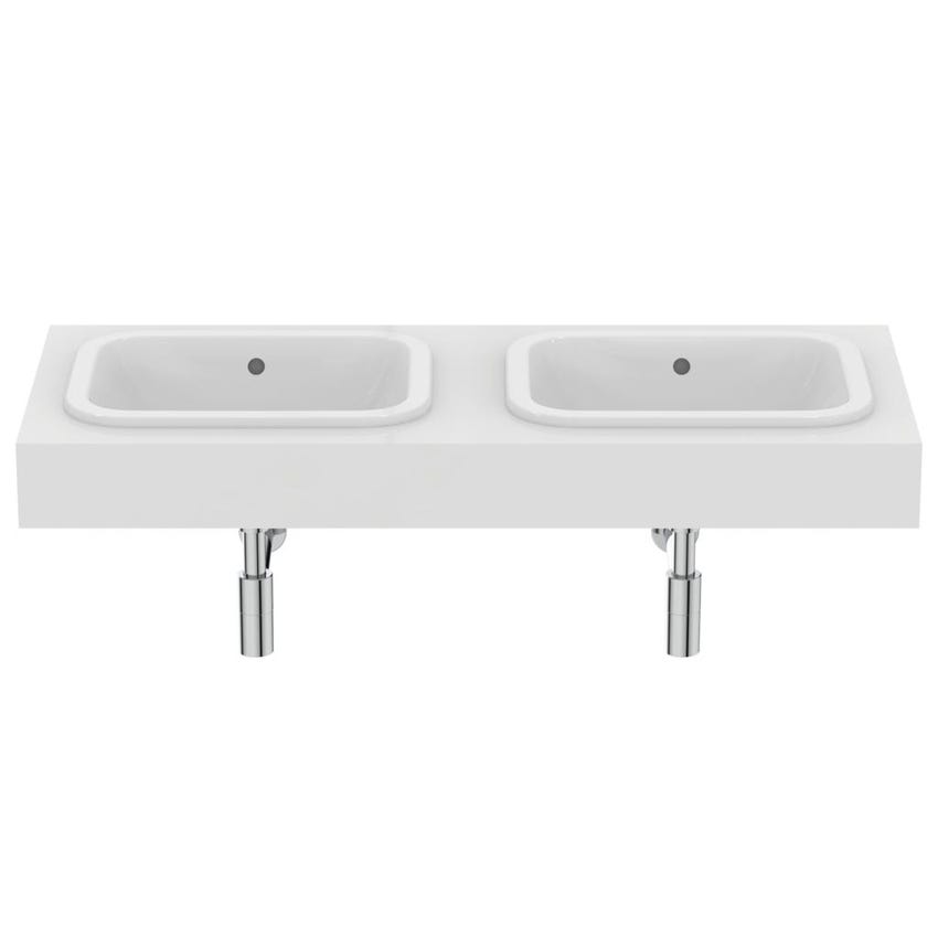 Immagine di Ideal Standard CONNECT lavabo rettangolare da incasso soprapiano L.50 cm, con troppopieno, colore bianco E505701
