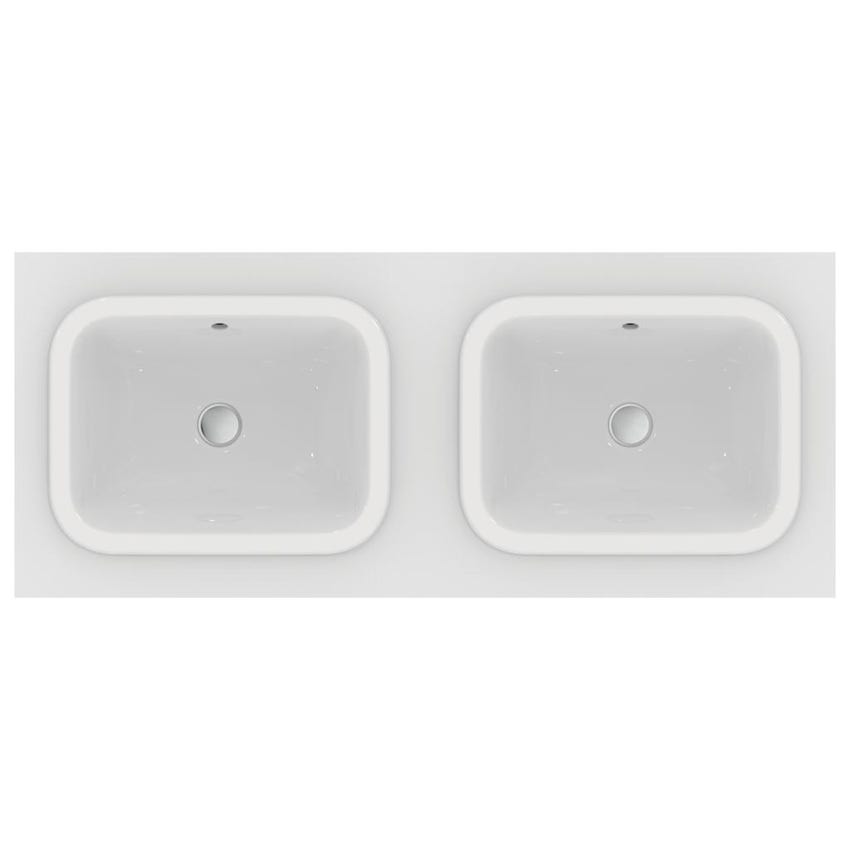 Immagine di Ideal Standard CONNECT lavabo rettangolare da incasso soprapiano L.50 cm, con troppopieno, colore bianco E505701