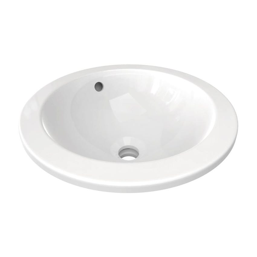 Immagine di Ideal Standard CONNECT lavabo rotondo da incasso sottopiano totale Ø 38 cm, con troppopieno, colore bianco E505201